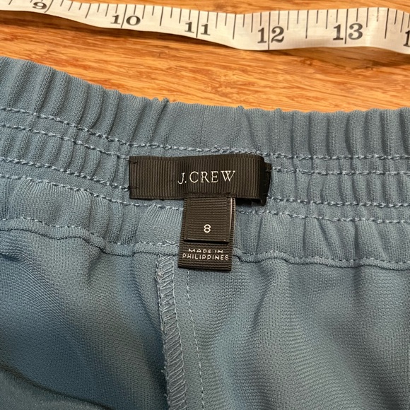 J. Crew "Newport Blue" Reese Pull-On Crepe Pants Joggers w/ pockets. Size 8 - Picture 10 of 14